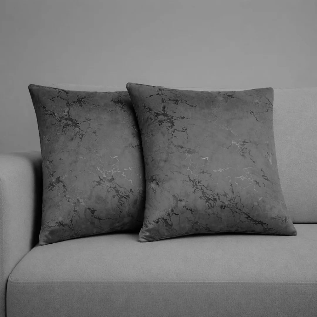 Marble Velvet Cushion – Premium Texture & Hidden Zip (Pack of 2)