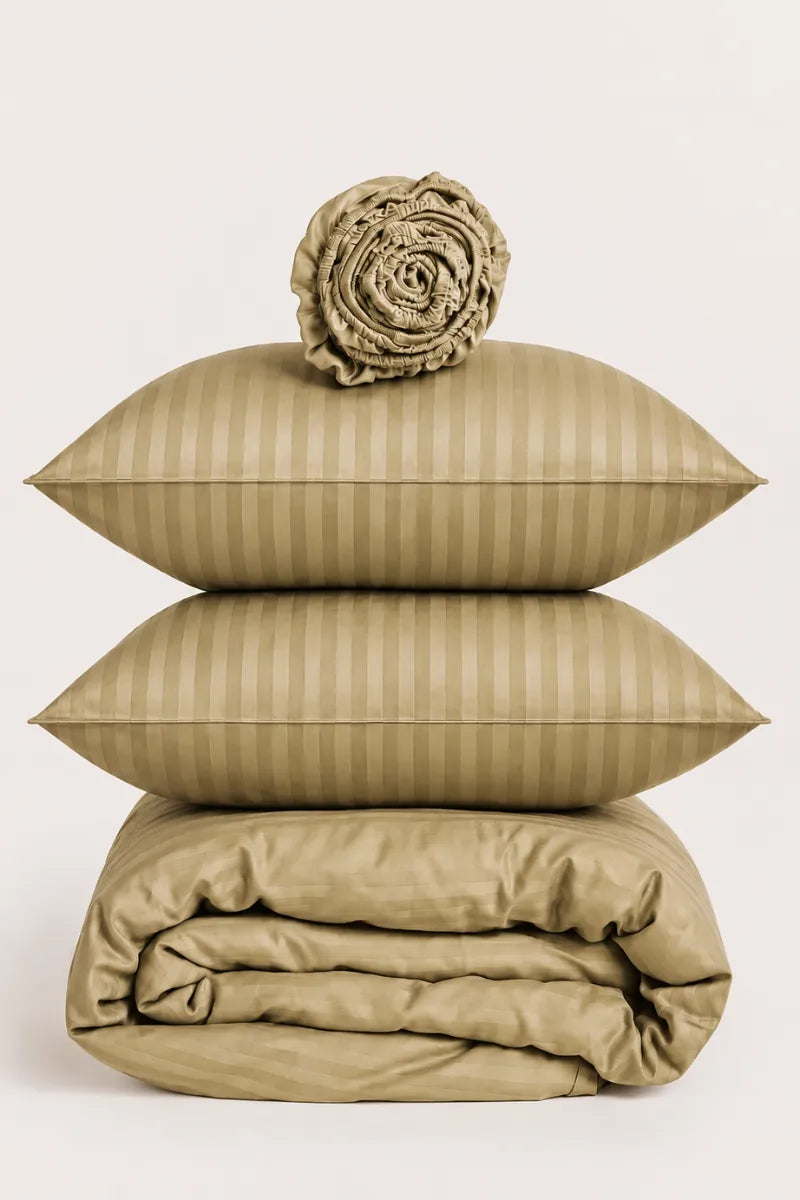Khaki Quilt Cover Set (6PCS - King Size)