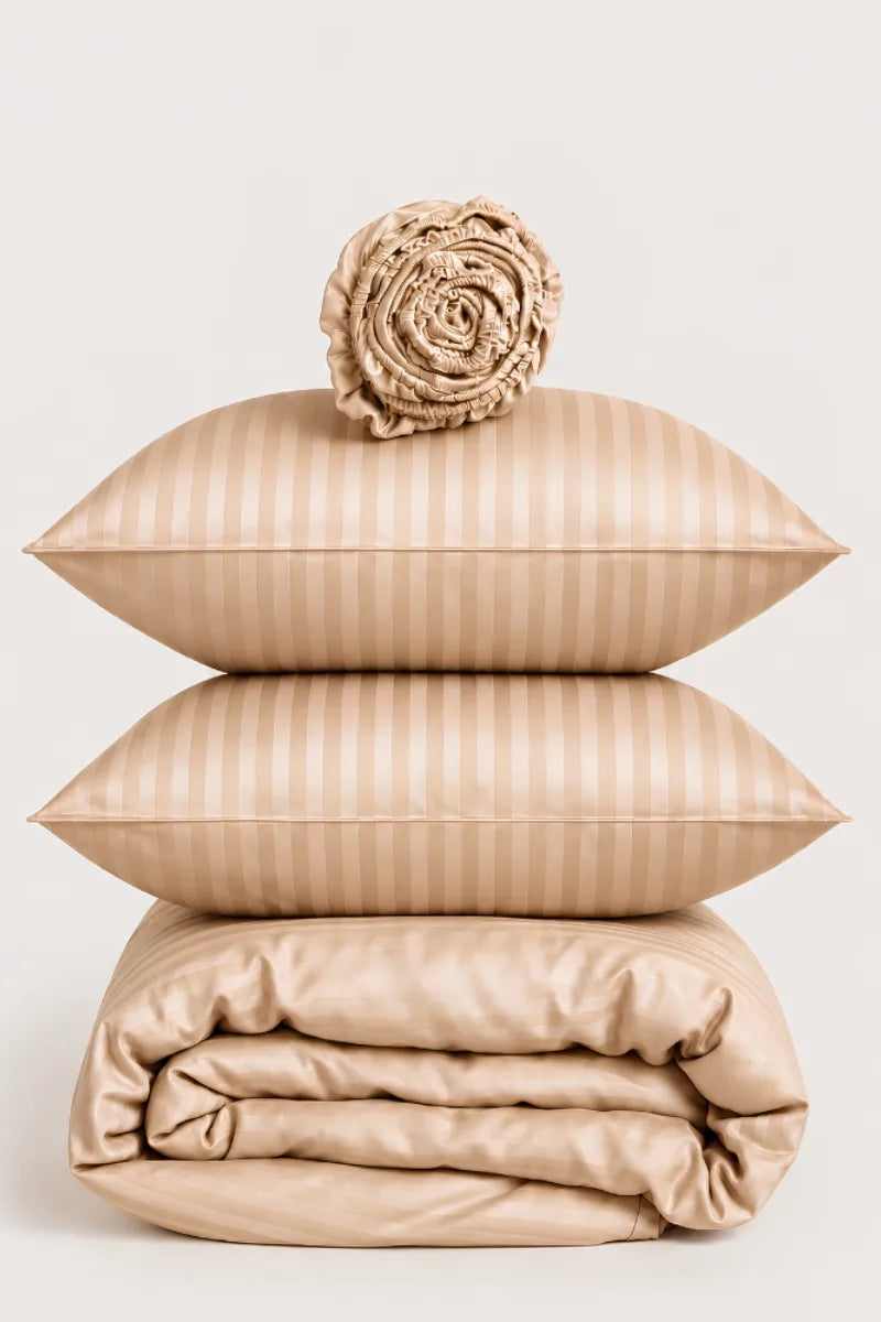 Light Beige Quilt Cover Set (6PCS - King Size)