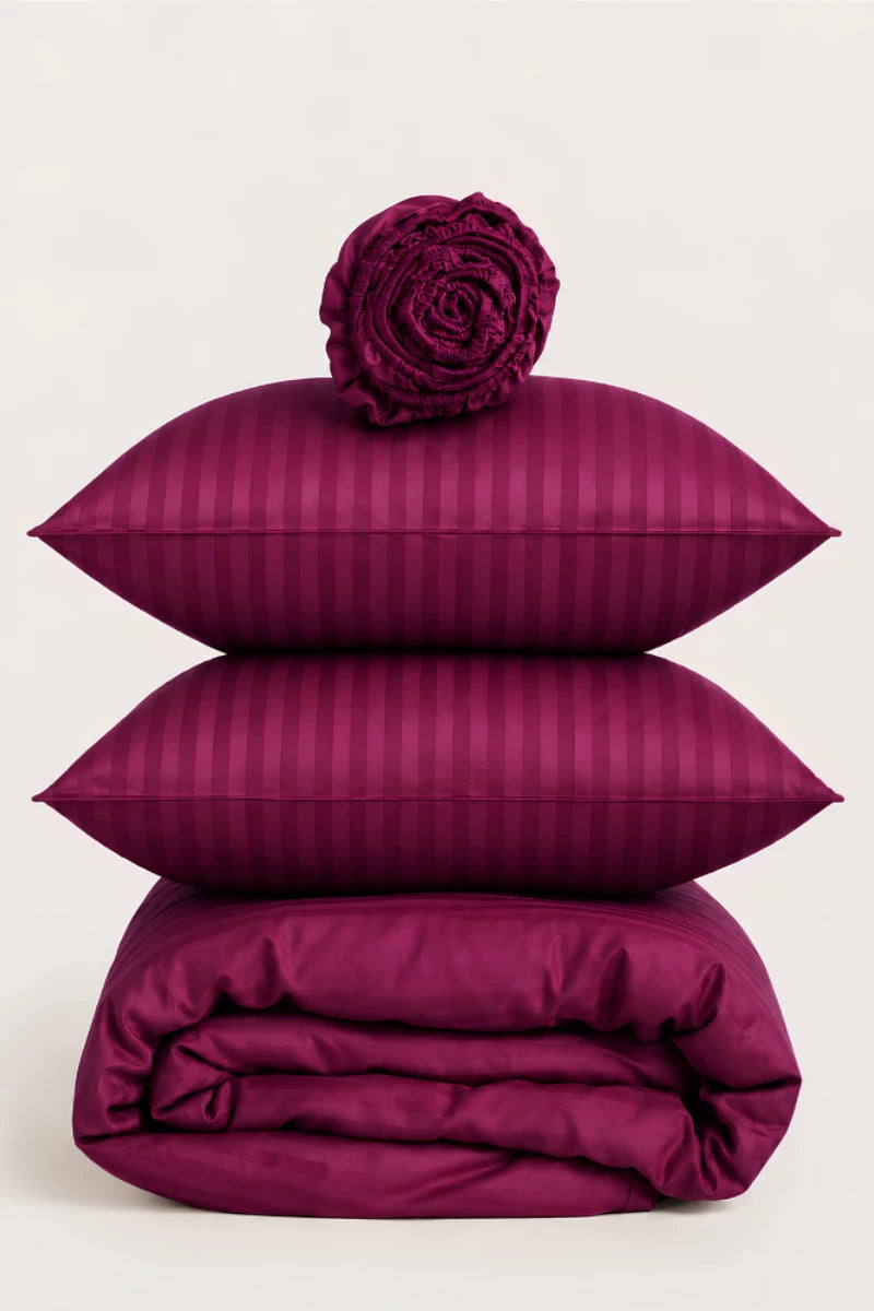 Plum Magenta Quilt Cover Set (6PCS - King Size)