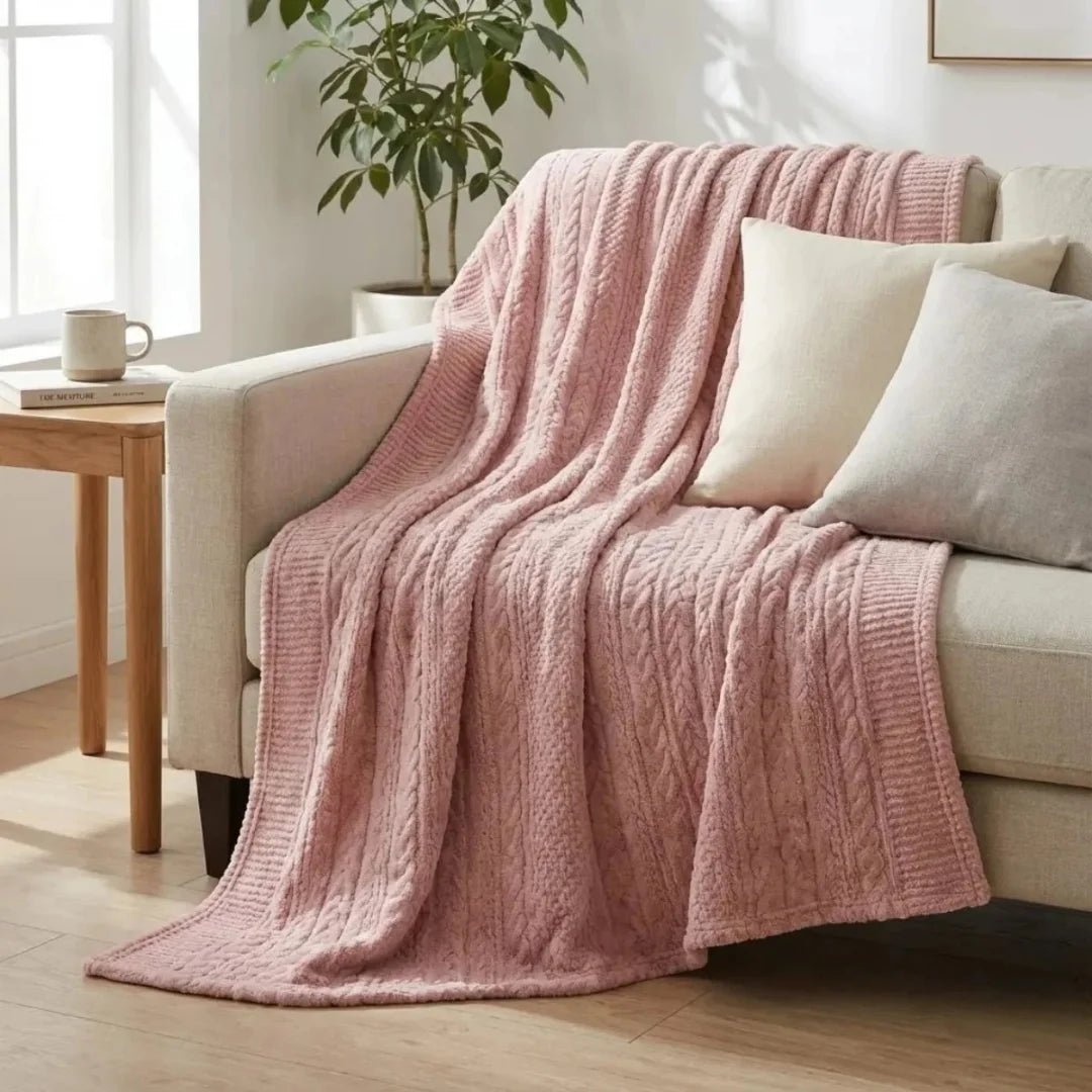 Light Pink Embossed Blanket
