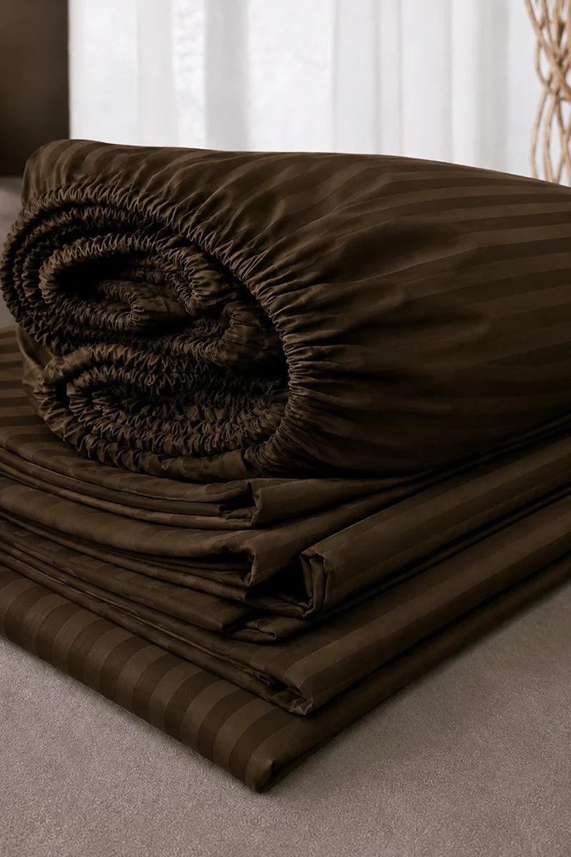 Dark Chocolate Brown Quilt Cover Set (6PCS - King Size)