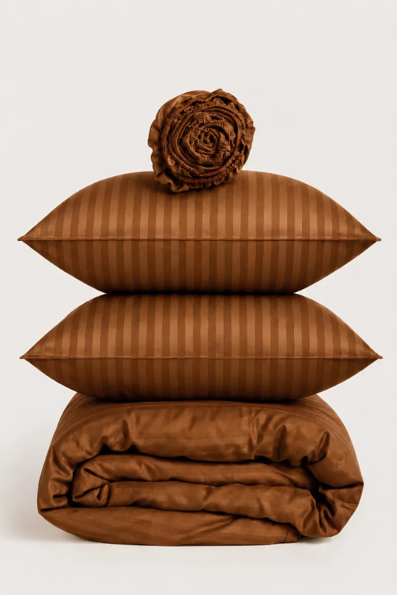 Camel Brown Quilt Cover Set (6PCS - King Size)