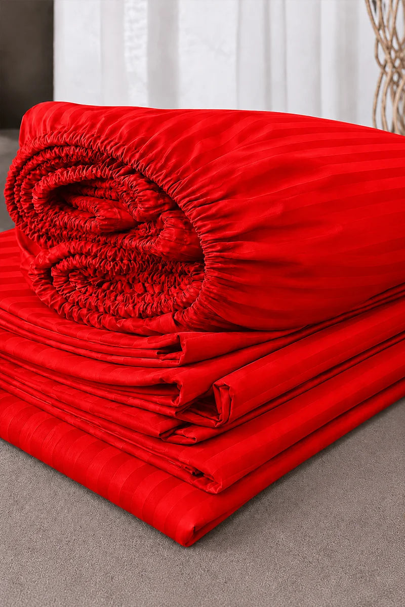 Vivid Red Quilt Cover Set (6PCS - King Size)