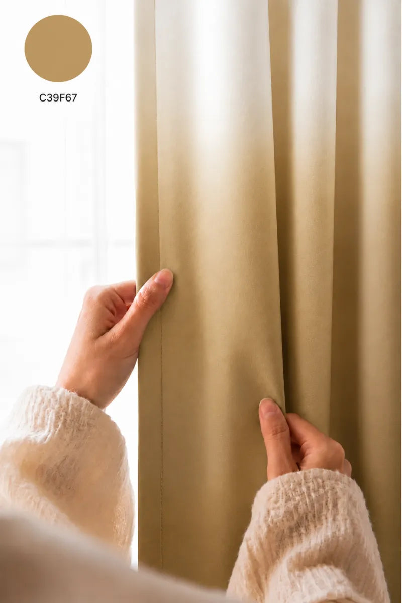 Golden Sand (#C3Cf07) Dip-Dye Ombre Velvet Curtains – Set of 2 Panels