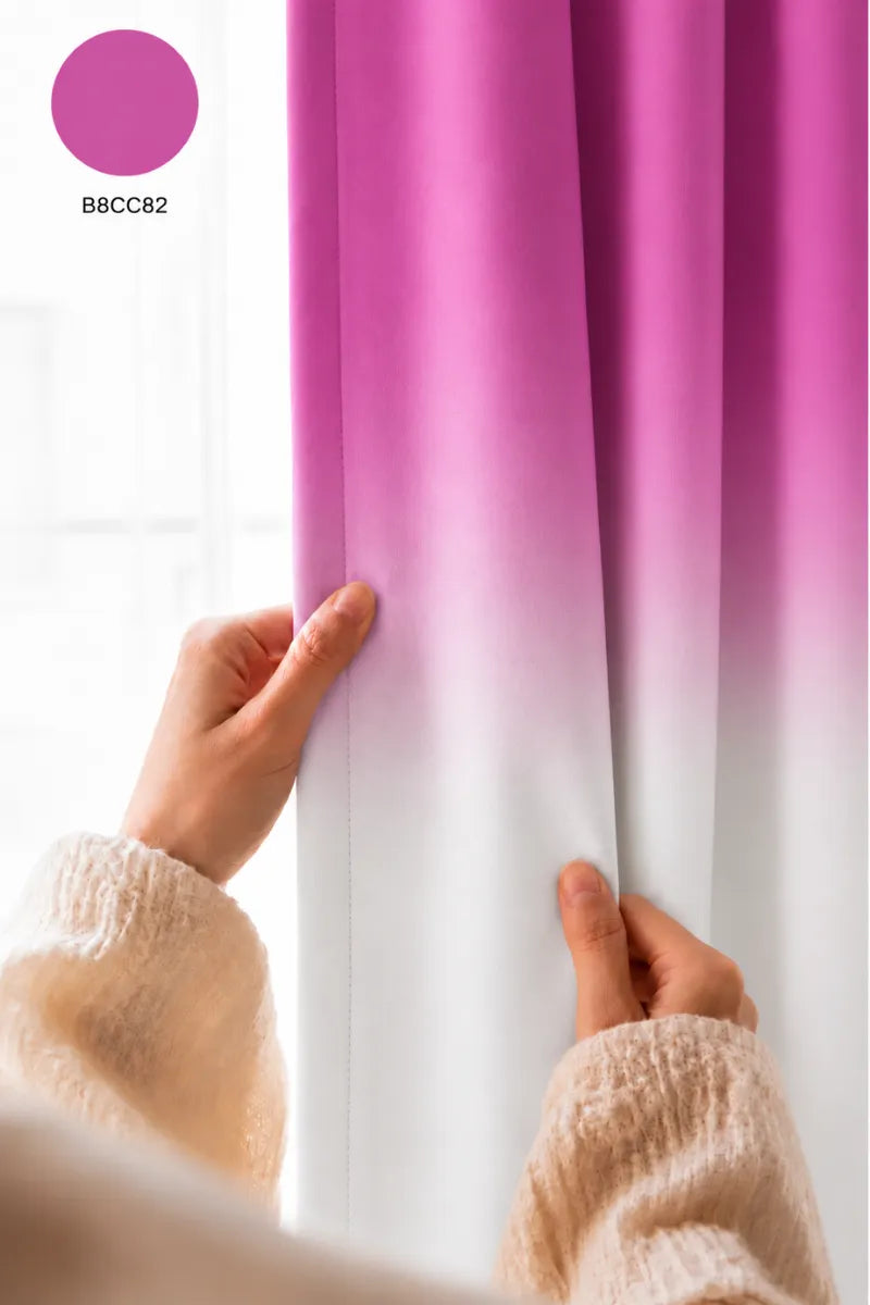 Hot Pink (#B8CC82) Frosted Ombre Velvet Curtains – Set of 2 Panels