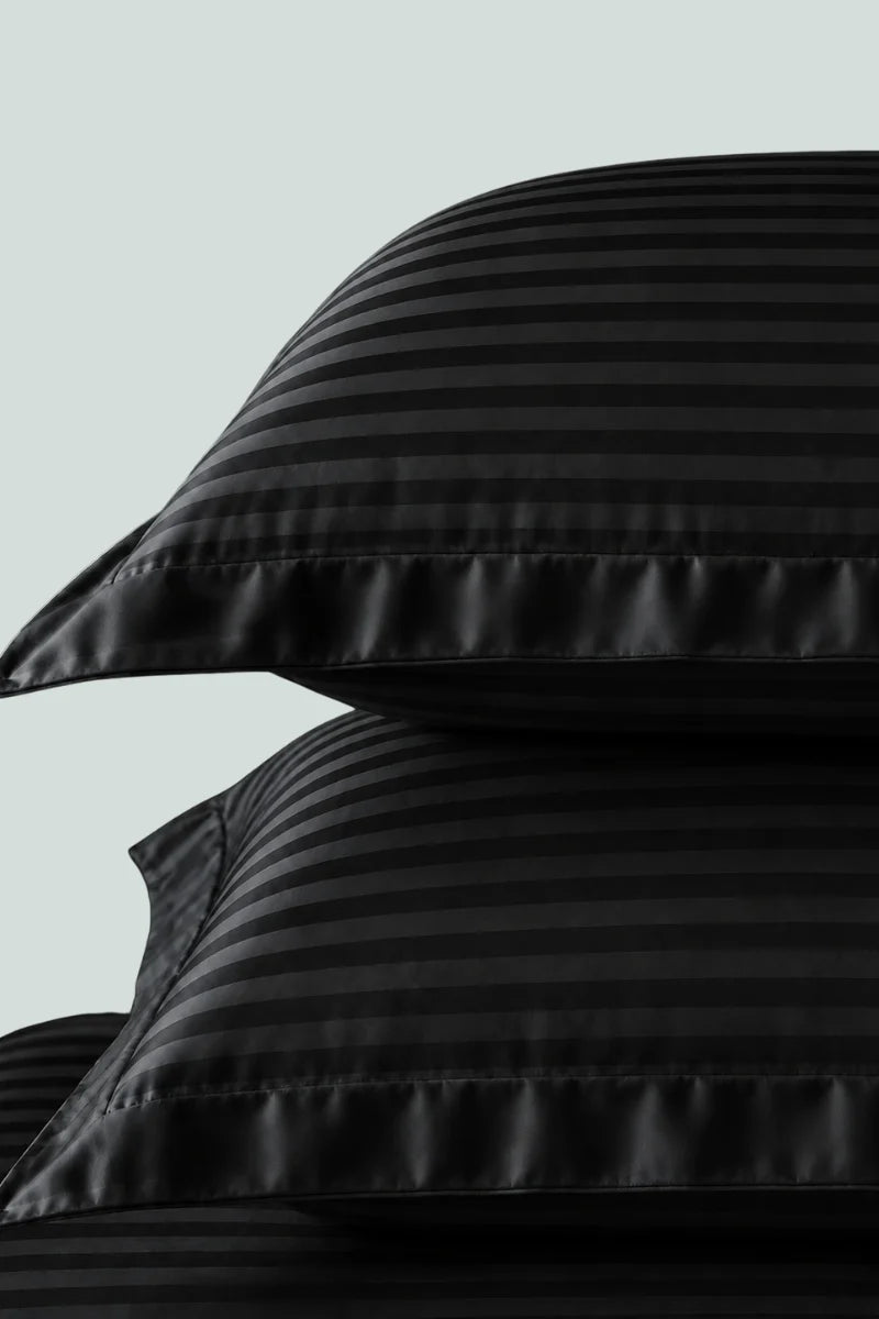 Black Stripe Fitted Bedsheet - King Size