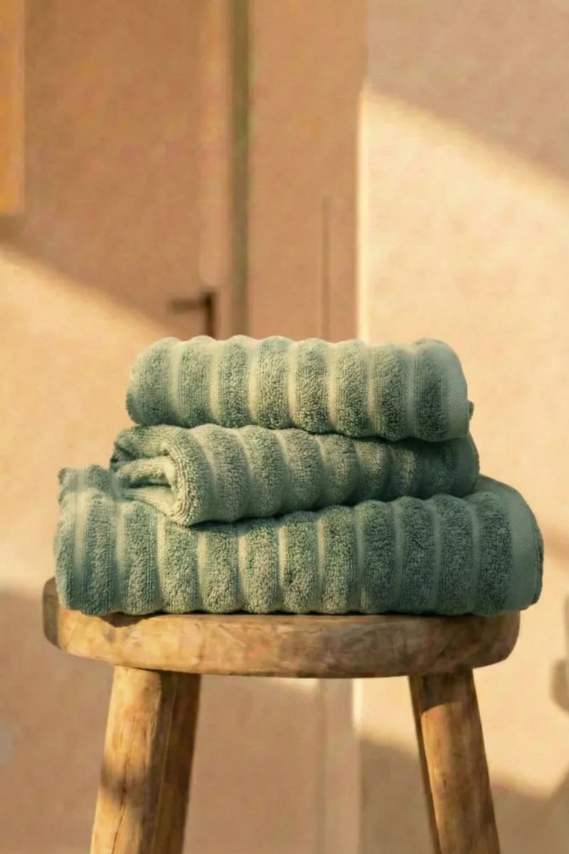 Premium Green Cotton Towels – Pack of 3