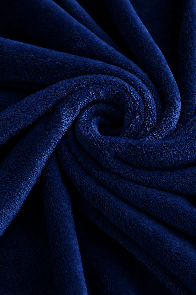 Navy Blue Fleece Throw Blanket