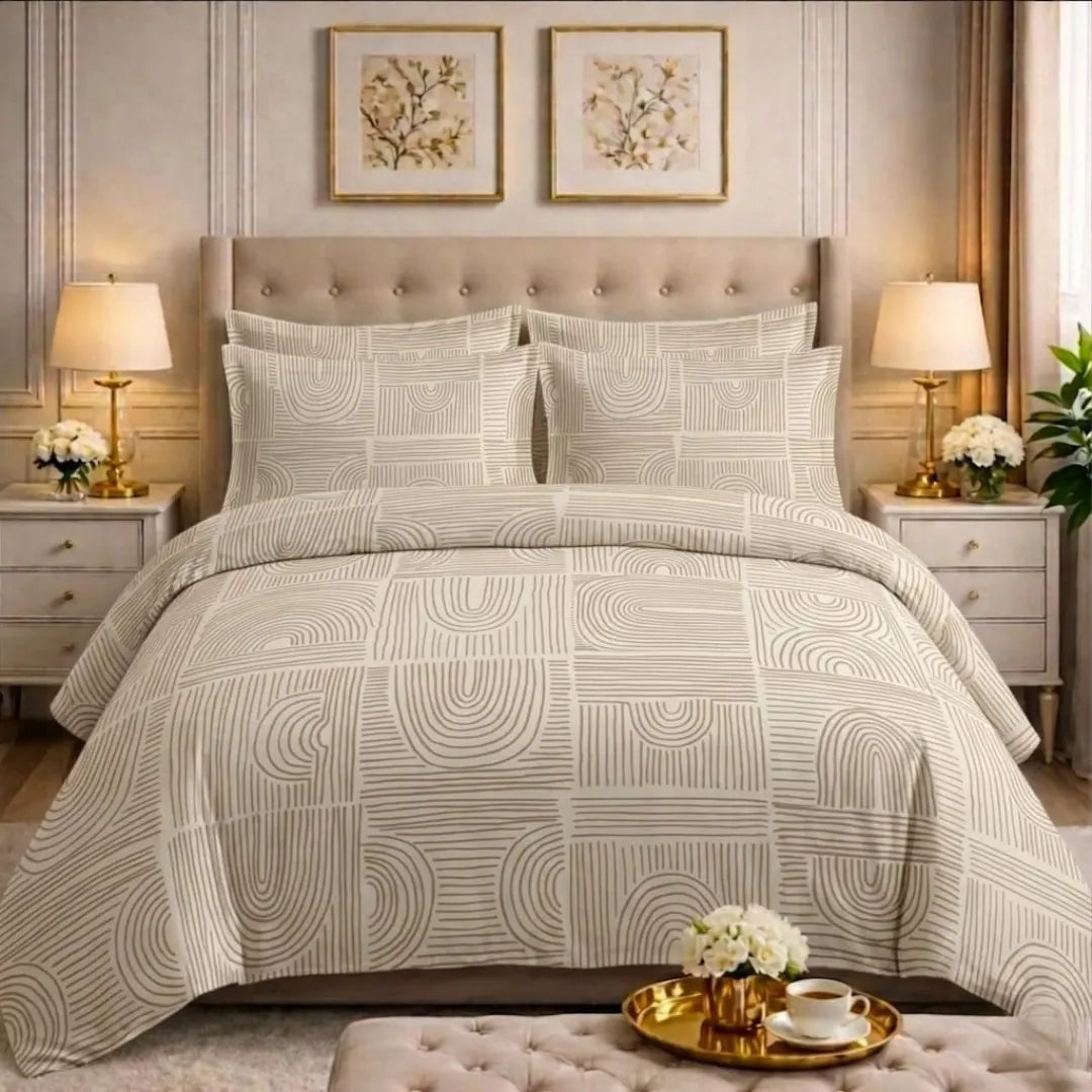 Luxury Export Cotton Double Bed Comforter Set – 87x95 Bedsheet & Pillow Covers