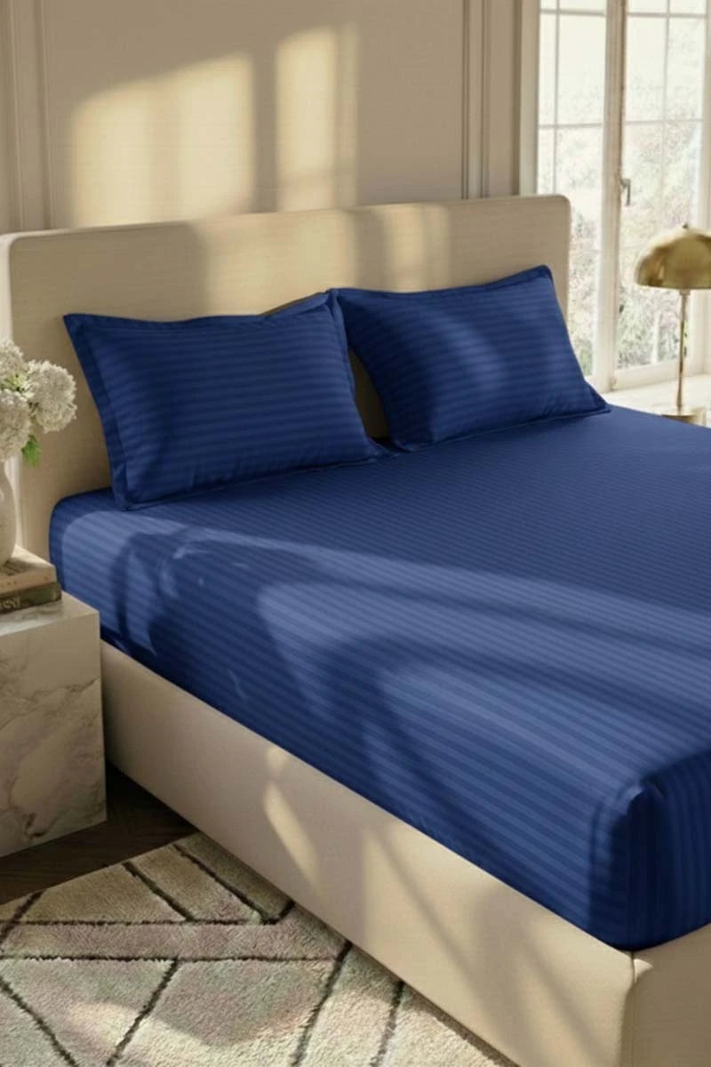 Luxury Stripe Fitted Bedsheet - King Size