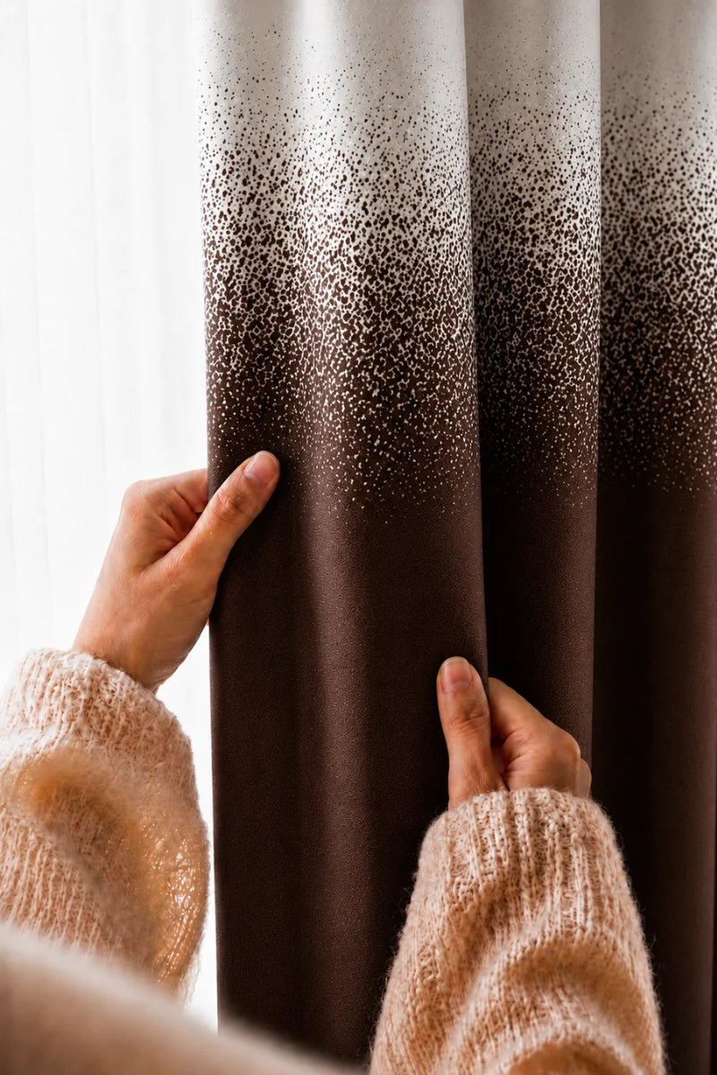 Brown Speckled Ombre Velvet Curtains – Set of 2 Panels