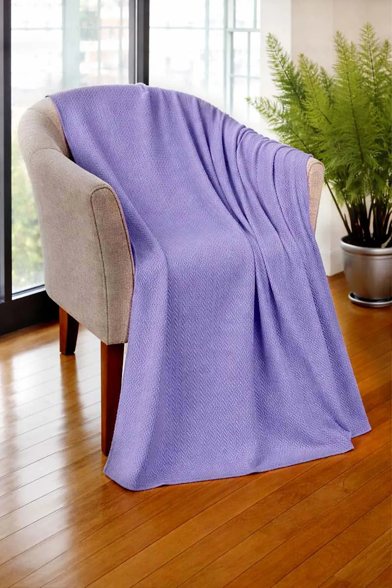 Zig-Zag Chevron Cotton Thermal Blanket – All-Season Cozy Throw