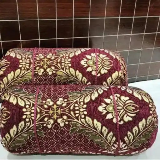 Velvet Jacquard Round Pillow Covers — Pack of 2