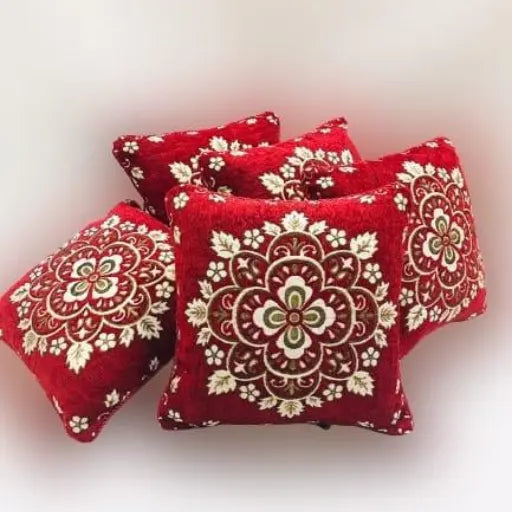 5 PCS Velvet Jacquard Cushion Covers Set