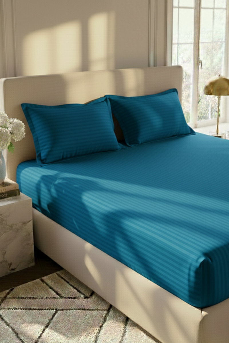 Luxury Stripe Fitted Bedsheet - King Size