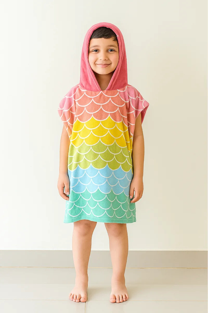 Fluffy Hooded Poncho for Kids – Bath & Beach Ready