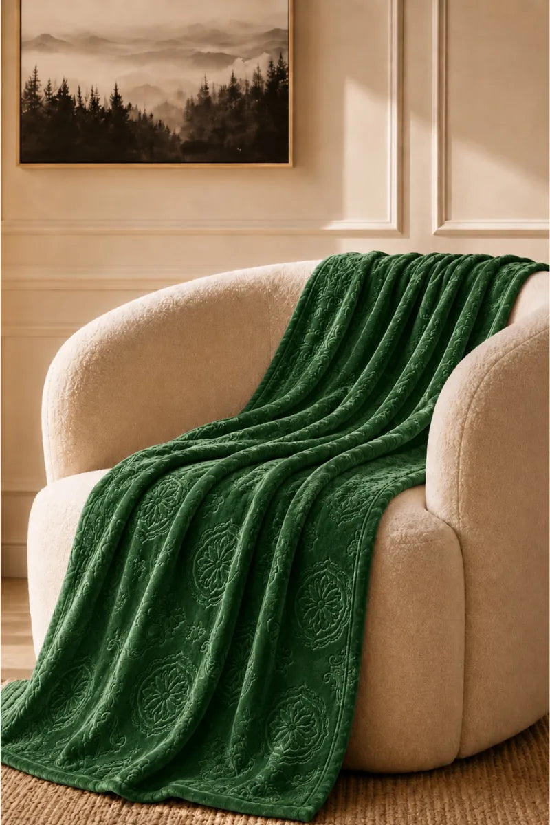 Green Embossed Blanket