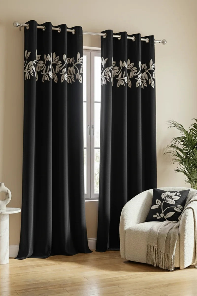 Black Luxury Velvet Curtains Set of 2 | Soft & Elegant