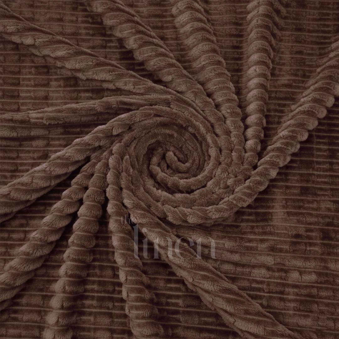 Luxurious Brown  Embossed Blanket | Coral AC Fleece