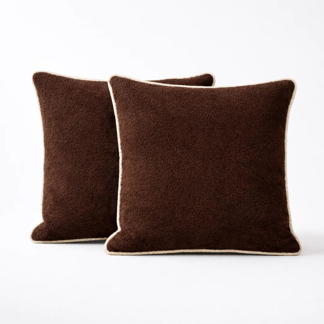 Modern Terry Cushion – Soft Texture & Hidden Zip (Pack of 2)