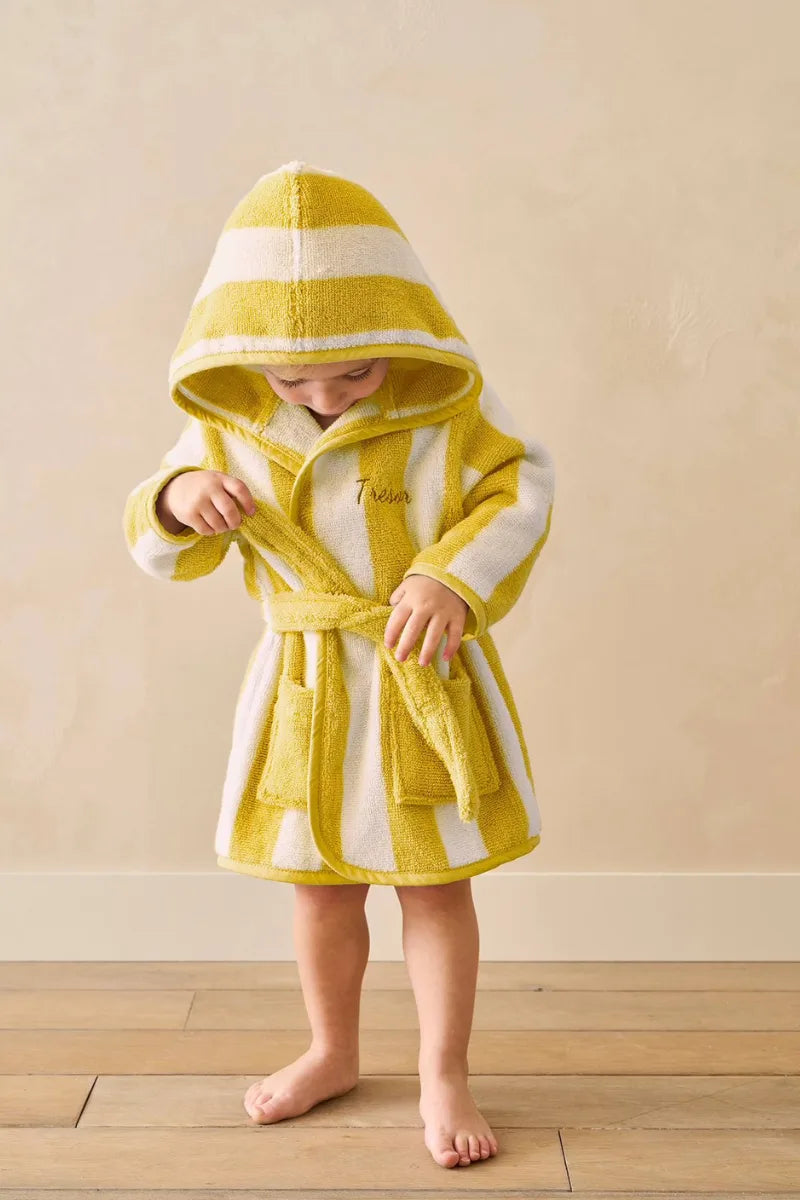 Kids Striped Yellow Bathrobe (2–4 Years) | Comfortable & Stylish