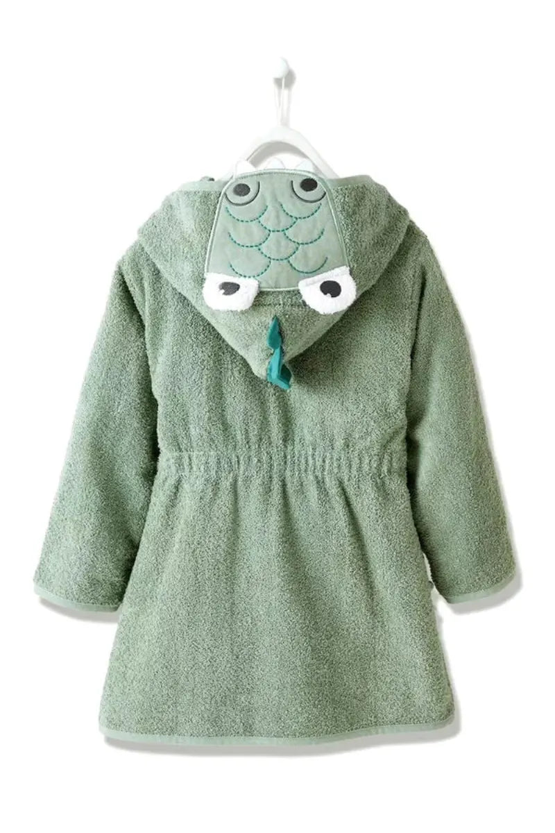 Crocodile Hooded Kids Bathrobe – Green (Ages 4 to 14)