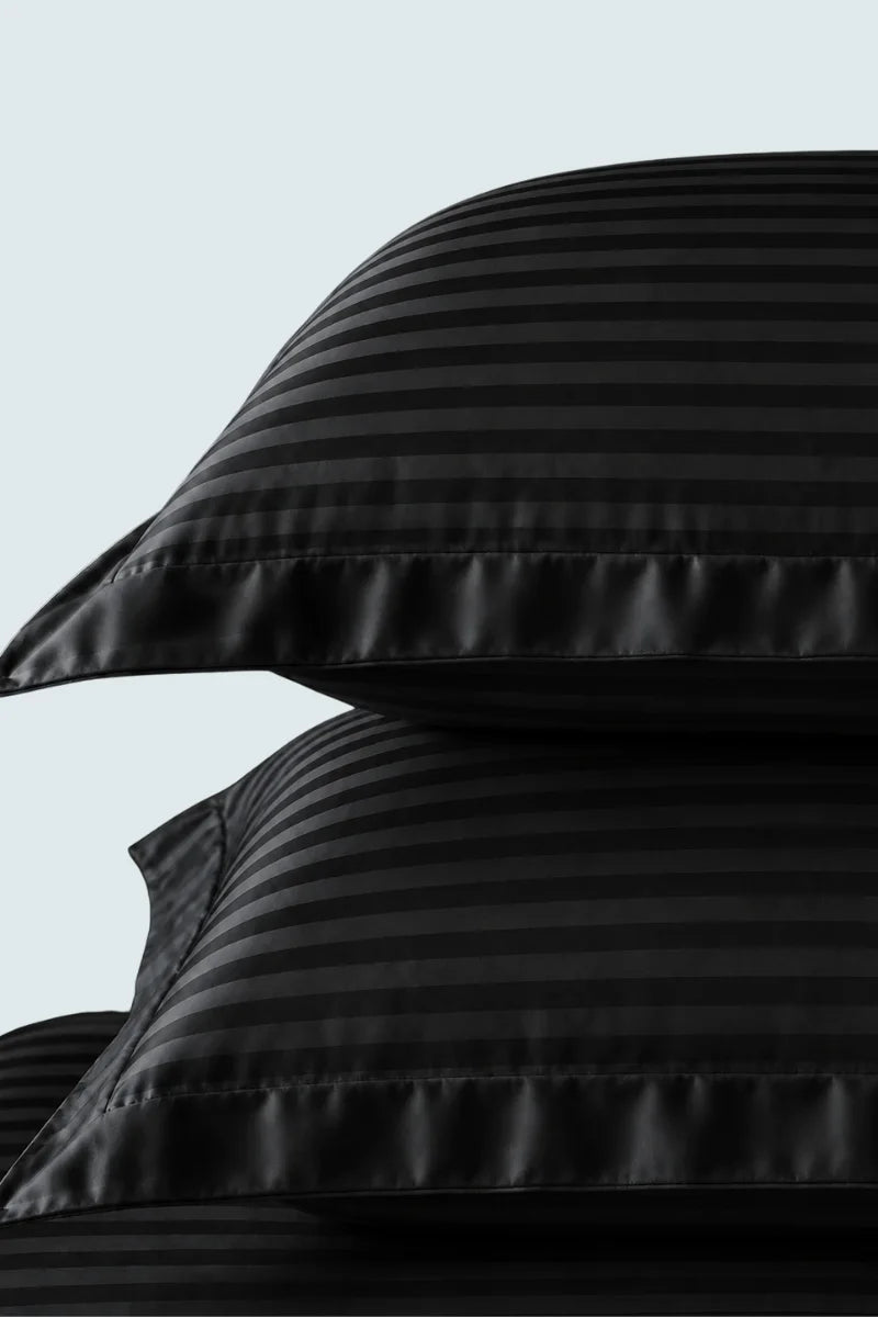 Black Stripe Fitted Bedsheet - King Size
