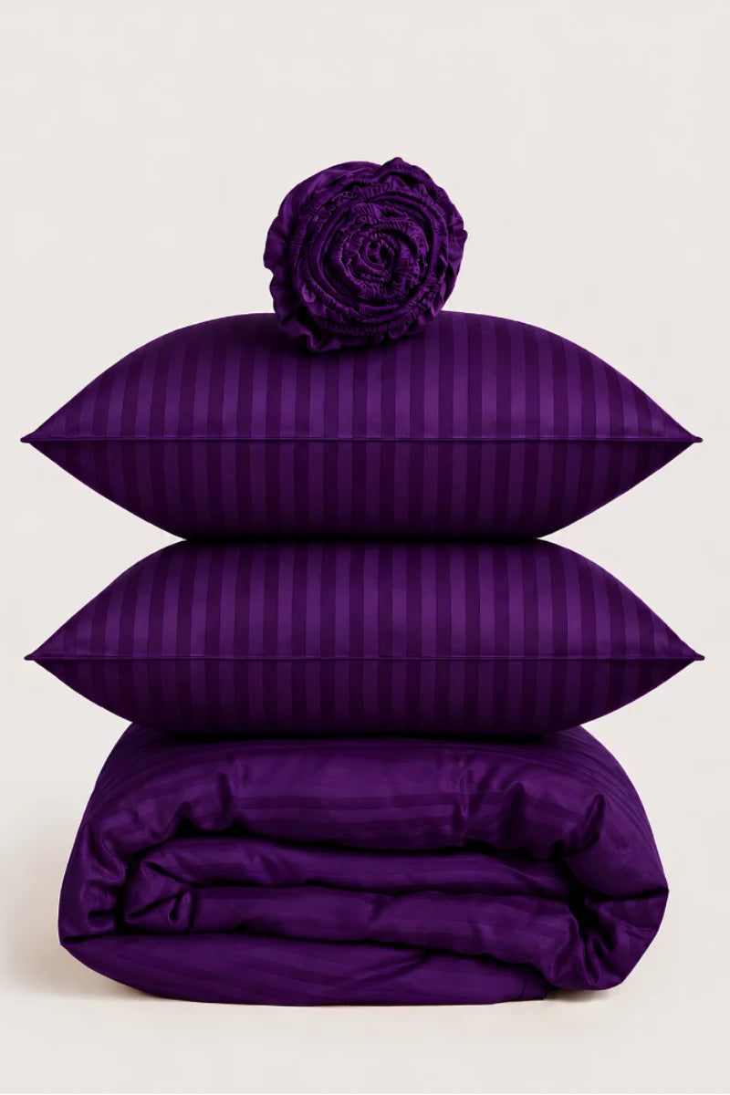Deep Purple Quilt Cover Set (6PCS - King Size)