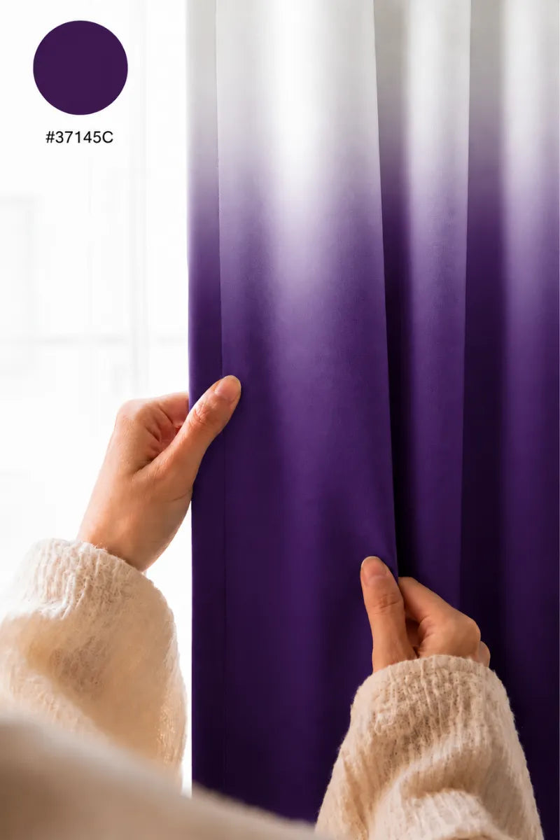 Royal Purple (#37696A) Dip-Dye Ombre Velvet Curtains – Set of 2 Panels