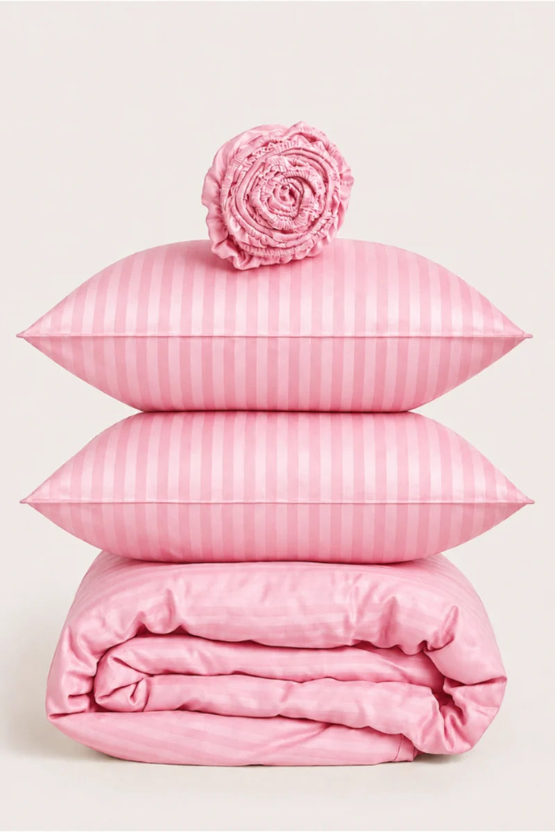 Baby Pink Quilt Cover Set (6PCS - King Size)