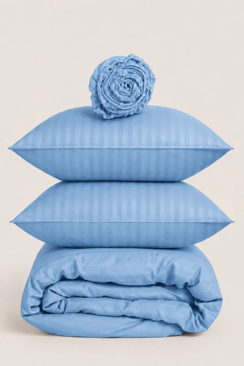 Sky Blue Quilt Cover Set (6PCS - King Size)