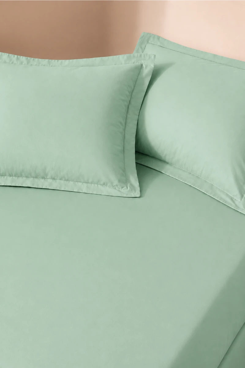 Mint Green Solid 3-Piece Bedsheet Set