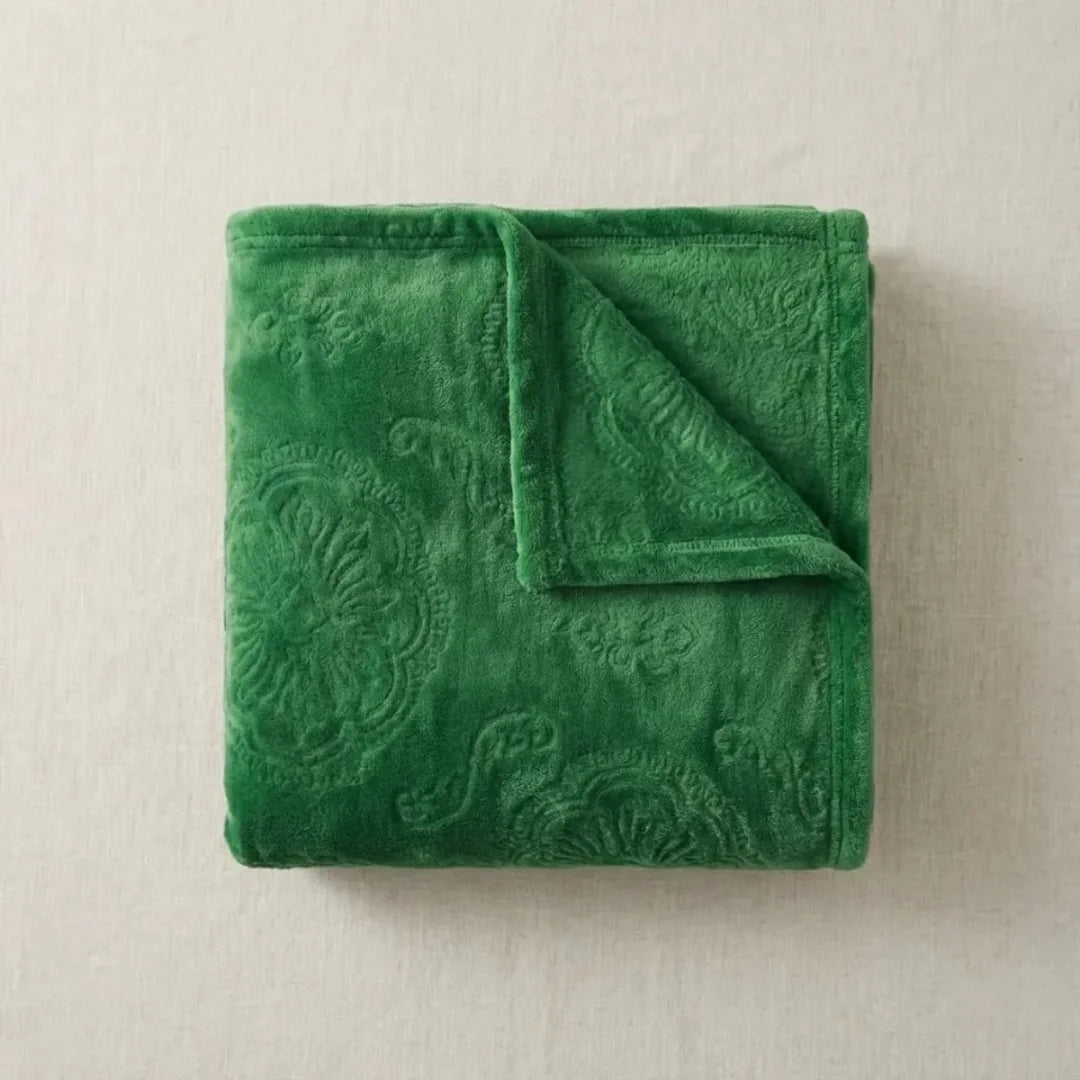Green Embossed Blanket