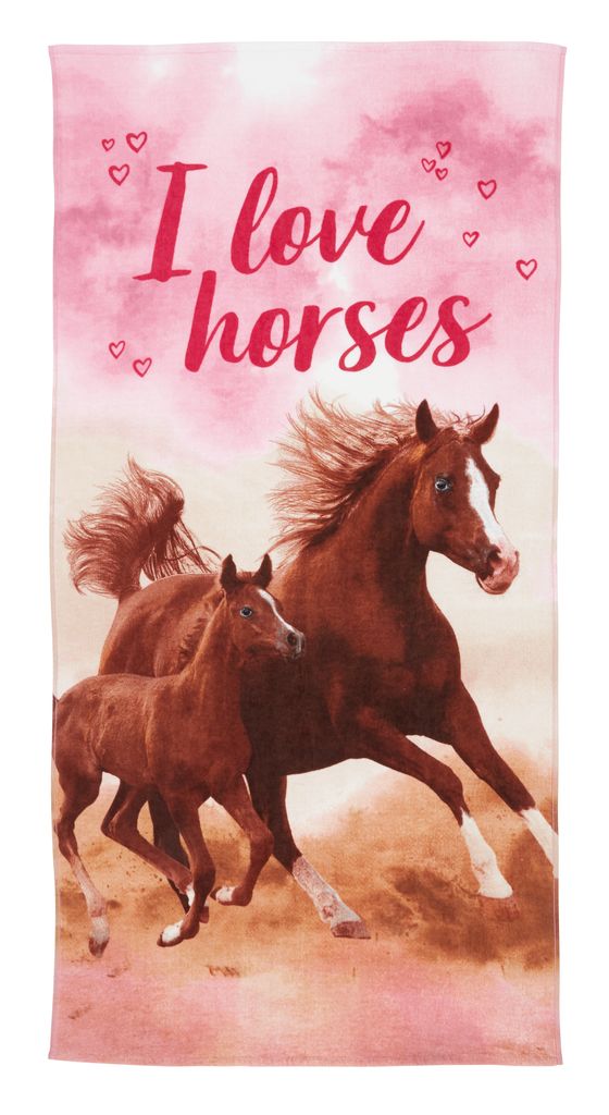 Horses love Cartoon Towel – Perfect for Toddlers & Young Children