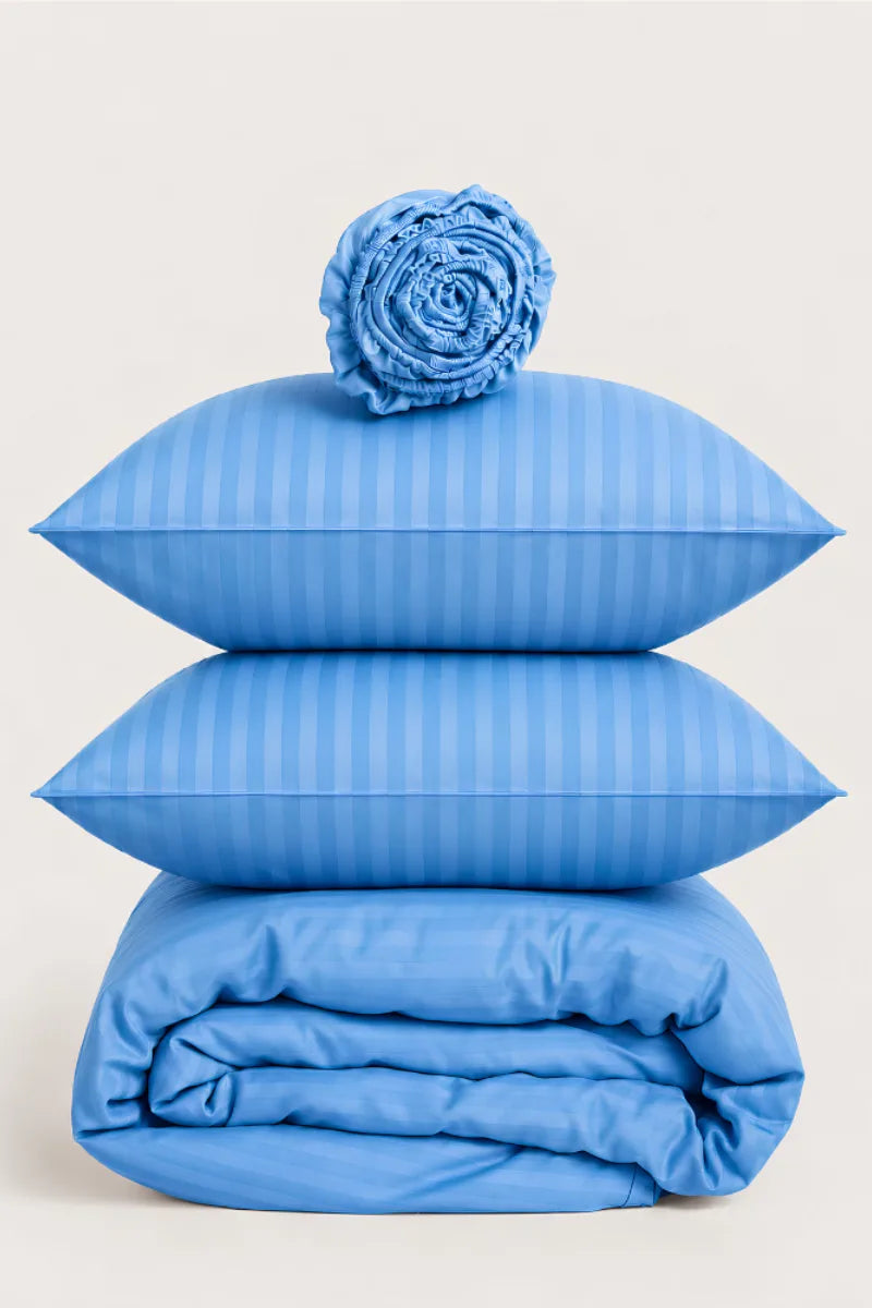 Aqua Blue Quilt Cover Set (6PCS - King Size)