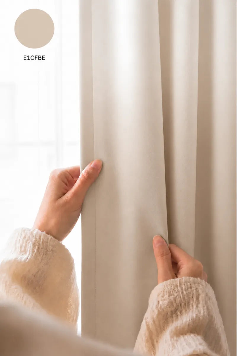 Soft Taupe (#E1CFBE) Dip-Dye Ombre Velvet Curtains – Set of 2 Panels