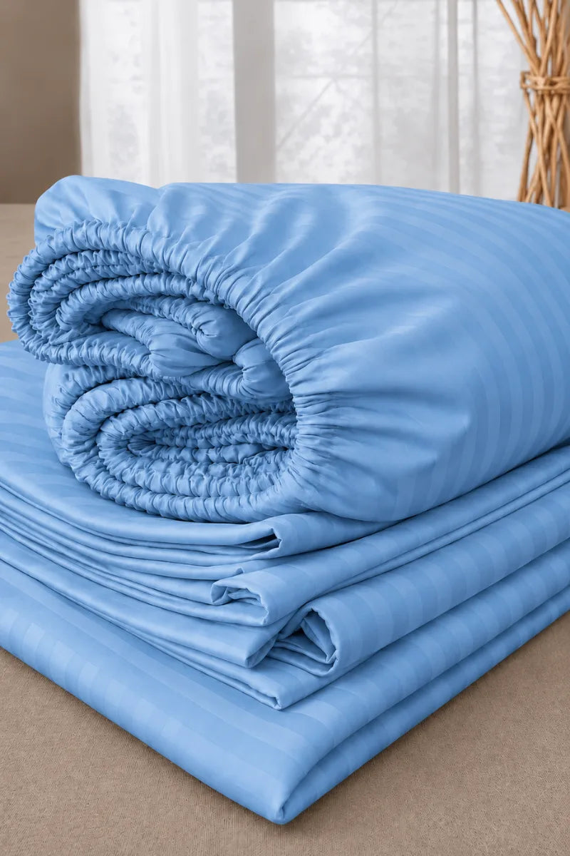 Sky Blue Quilt Cover Set (6PCS - King Size)