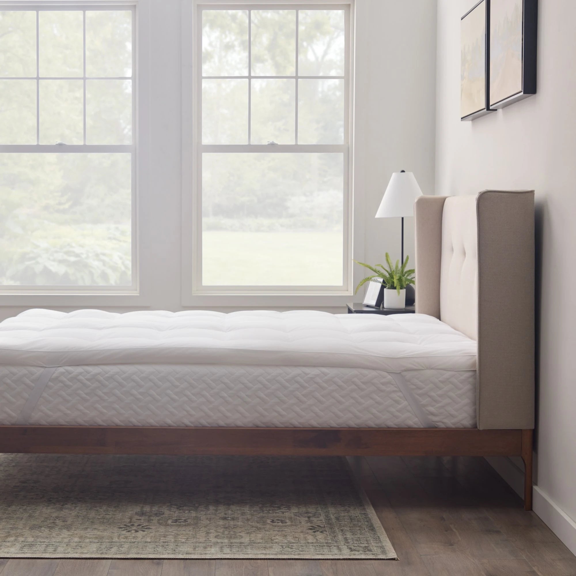 Square Quilted Mattress Topper (King 72 x 78 inches)