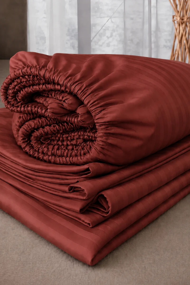 Burgundy Quilt Cover Set (6PCS - King Size)