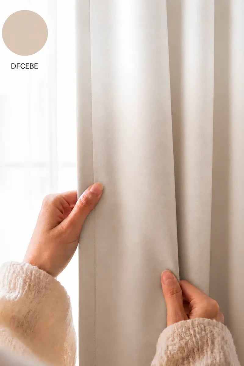 Soft Linen Beige (#DFCEBE) Dip-Dye Ombre Velvet Curtains – Set of 2 Panels