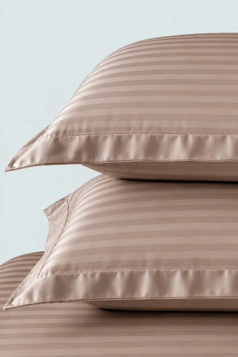 Rose Gold Stripe Fitted Bedsheet - King Size