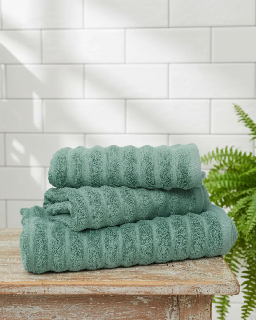 Premium Green Cotton Towels – Pack of 3