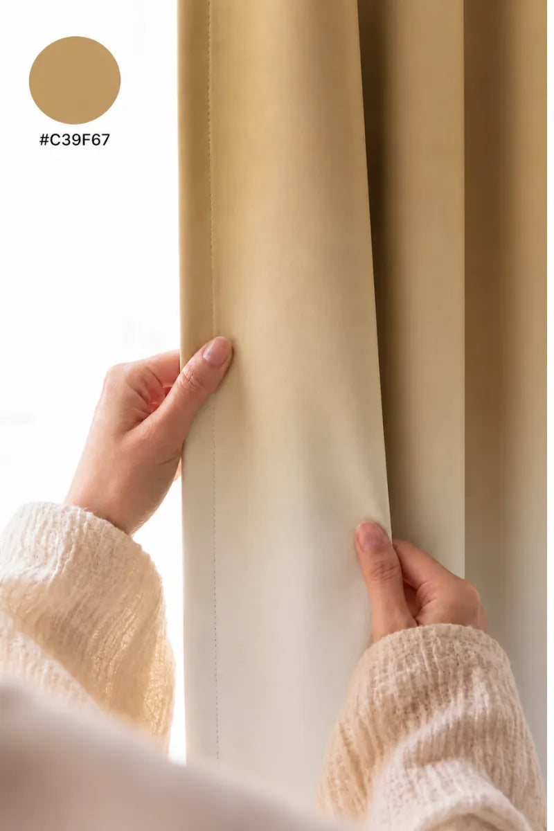 Champagne Gold (#C39F67) Ombre Velvet Curtains – Set of 2 Panels
