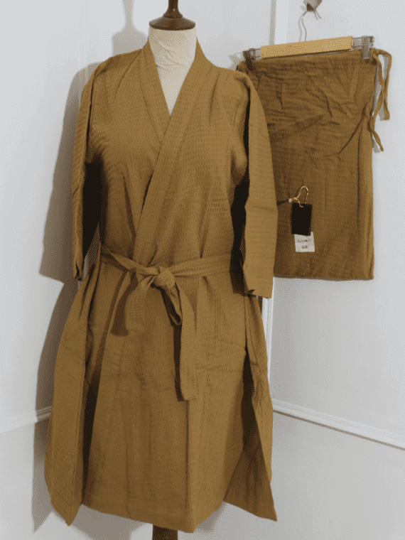 Brown Cotton Bathrobe Set | Unisex | Cozy & Earthy
