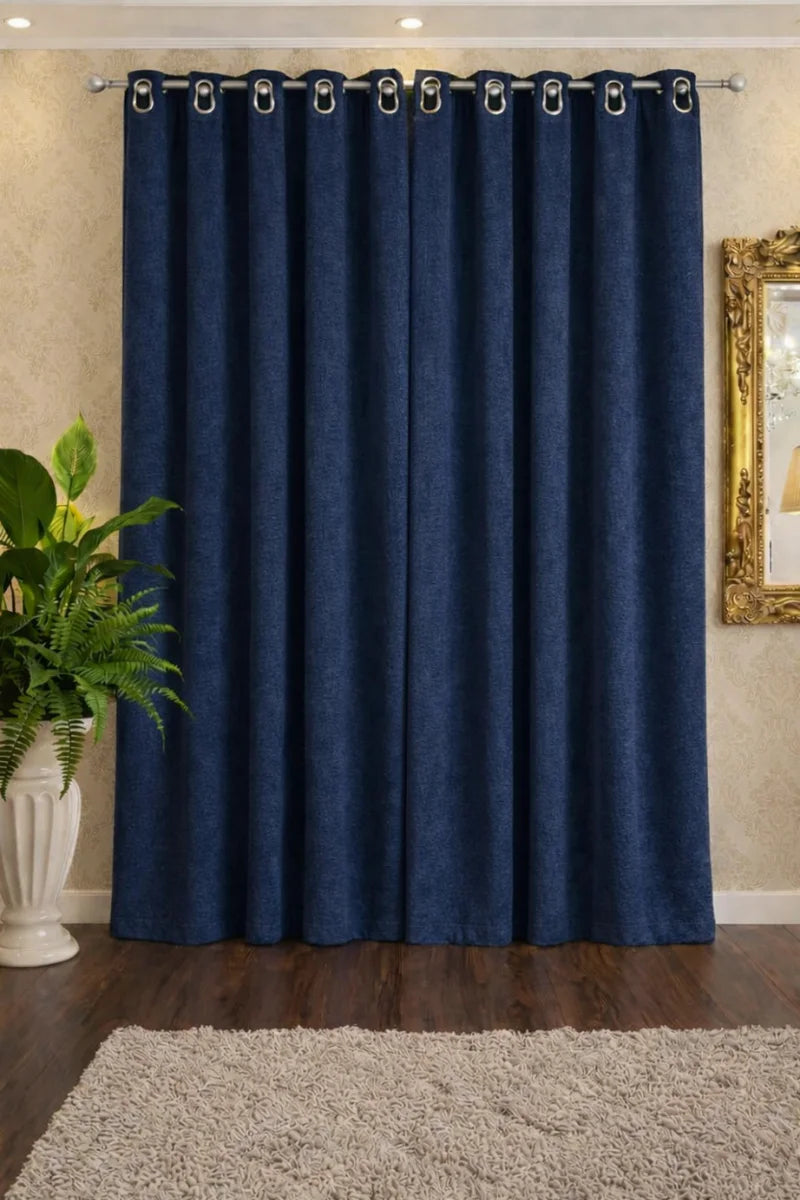 Soft Terry Fabric Curtain Set – Plush & Cozy Home Décor