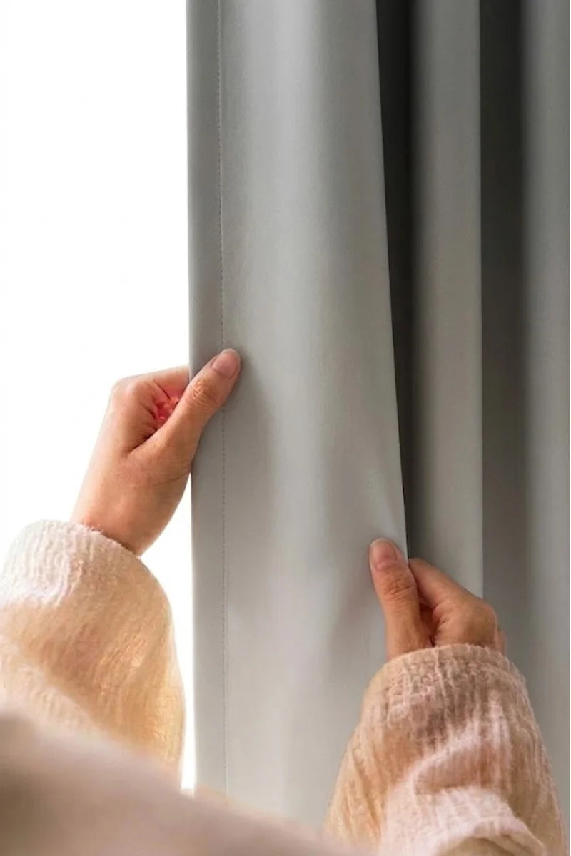 Light Gray Frosted Ombre Velvet Curtains – Set of 2 Panels