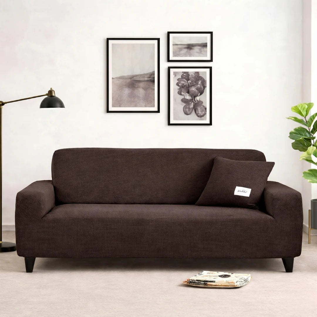 Perfect Fit Micro Mesh Sofa Cover (Dark Brown Color)