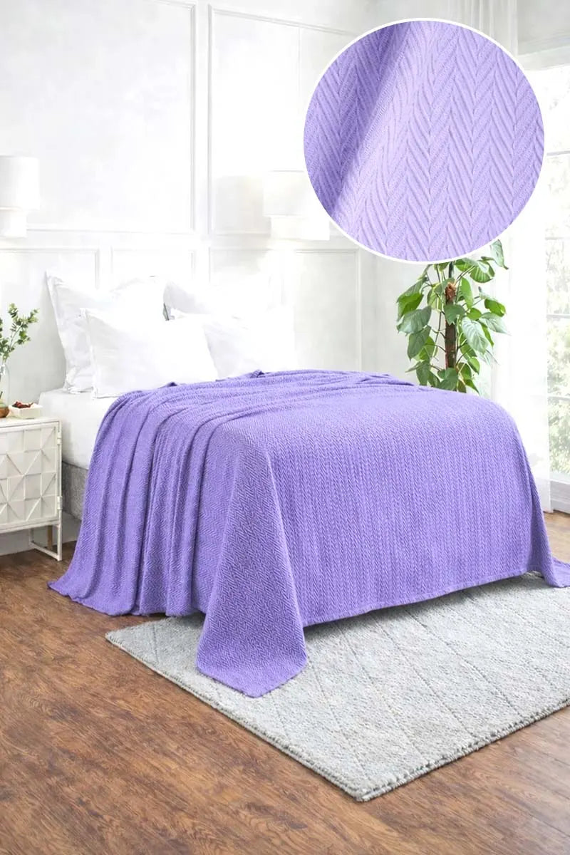 Zig-Zag Chevron Cotton Thermal Blanket – All-Season Cozy Throw