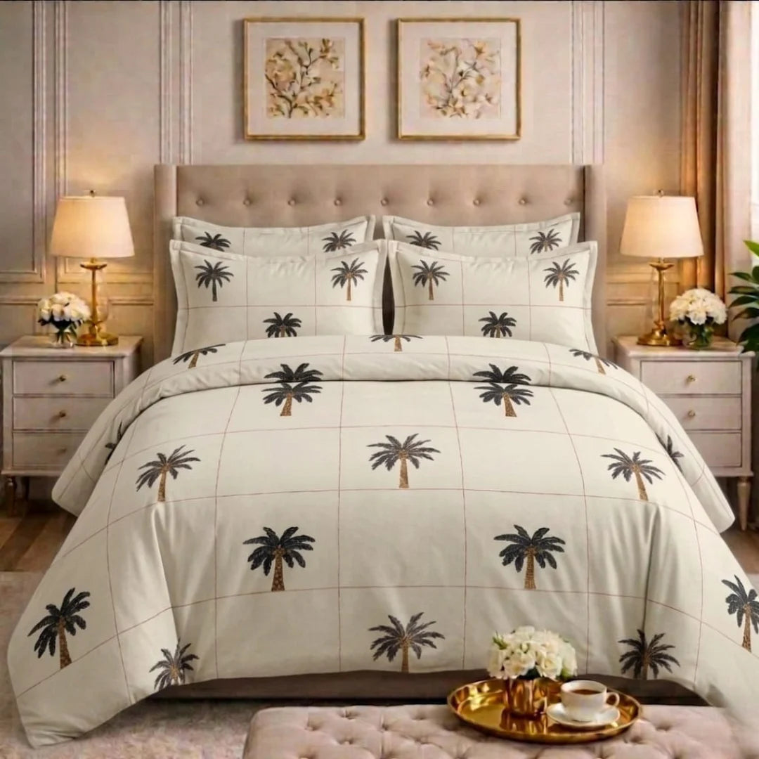 Luxury Export Cotton Double Bed Comforter Set – 87x95 Bedsheet & Pillow Covers